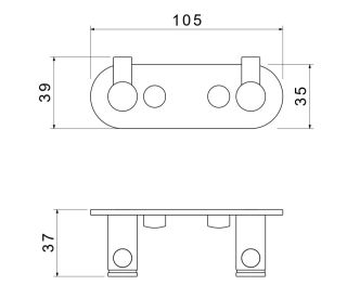 Крючок двойной Aquatek Европа AQ4102BG шлифованное золото